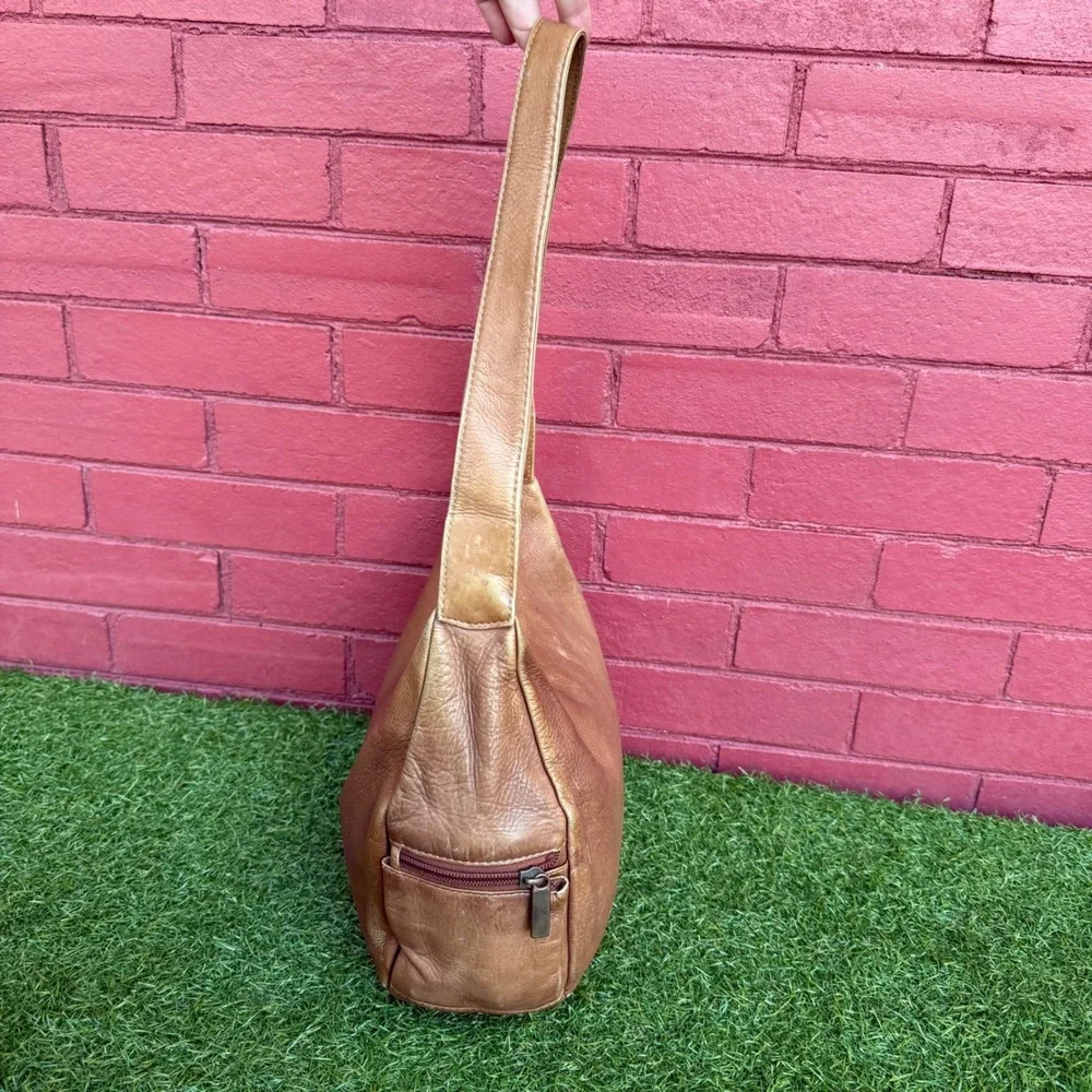 Vintage Y2K Wilsons Leather‎ Hobo Purse Shoulder Bag Women Boho Preppy Brown